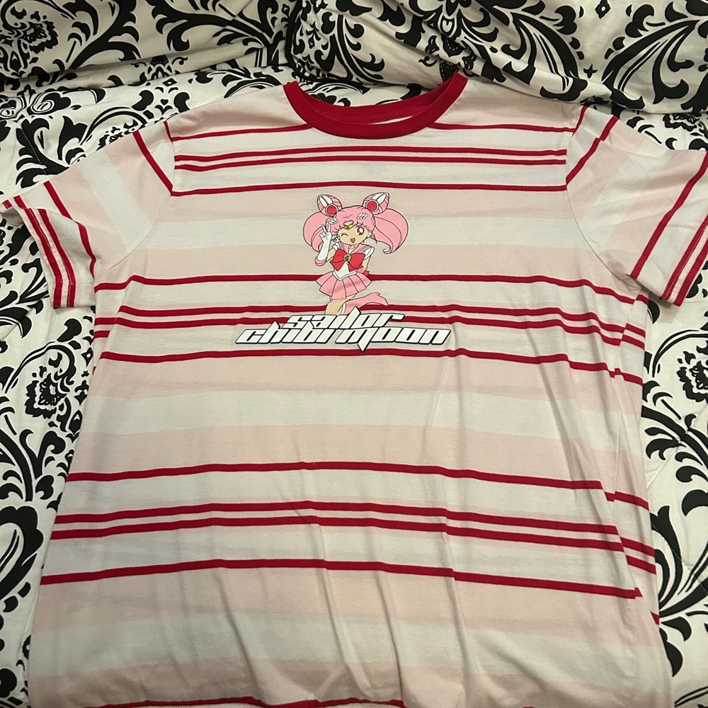 Sailor Chibi Moon Striped Short Sleeve Tee Women’s